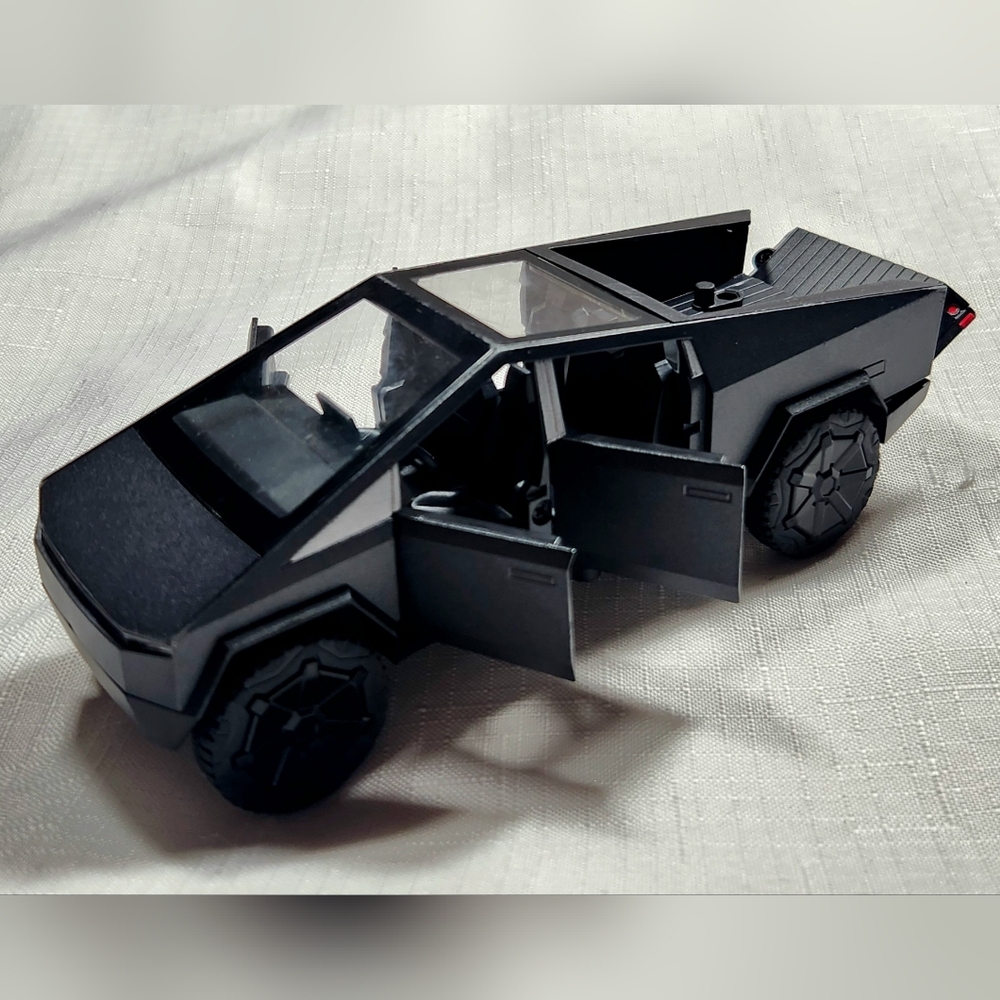 TESLA "Cybertruck" BLACK promo car VERY rare EXQUISITE detail all doors open